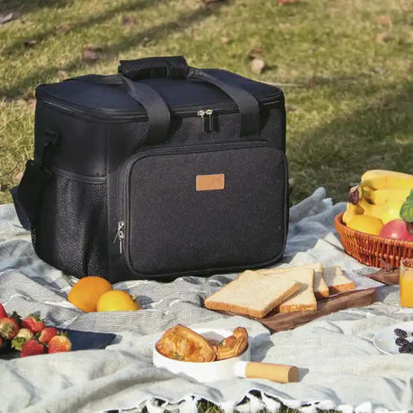 Blue Large Capacity Picnic Bag - Waterproof PEVA Insulated Cooler Bag, Outdoor, Car Use, and Shoulder Crossbody Thermo Bag