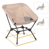 Black Portable Lightweight Folding Beach Chair - Compact Fishing Chair with Square Legs for Outdoor Use