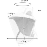 Black Outdoor Mosquito-Proof Hat with Face Shield - Breathable Fishing Hat for Men, UV Protection Mesh Mask