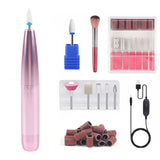 Pink Multi-Function Electric Nail Polisher - Rechargeable Portable Nail Grinding Tool