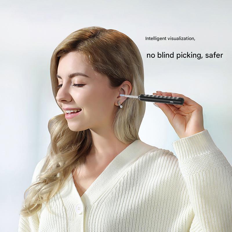 Pink Smart Visual Ear Picker with HD WiFi Endoscope - Intelligent Ear Cleaning Tool with Real-Time Viewing