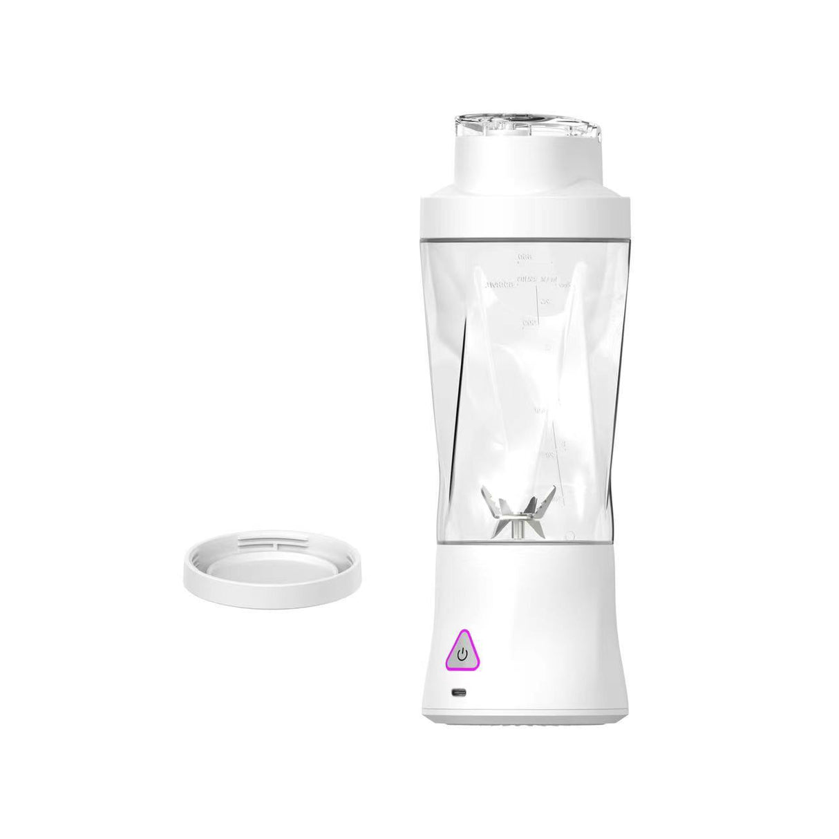 White Portable High-Capacity Juicer Cup - Powerful Blender with Ice Crushing Capability for Smoothies & Juices