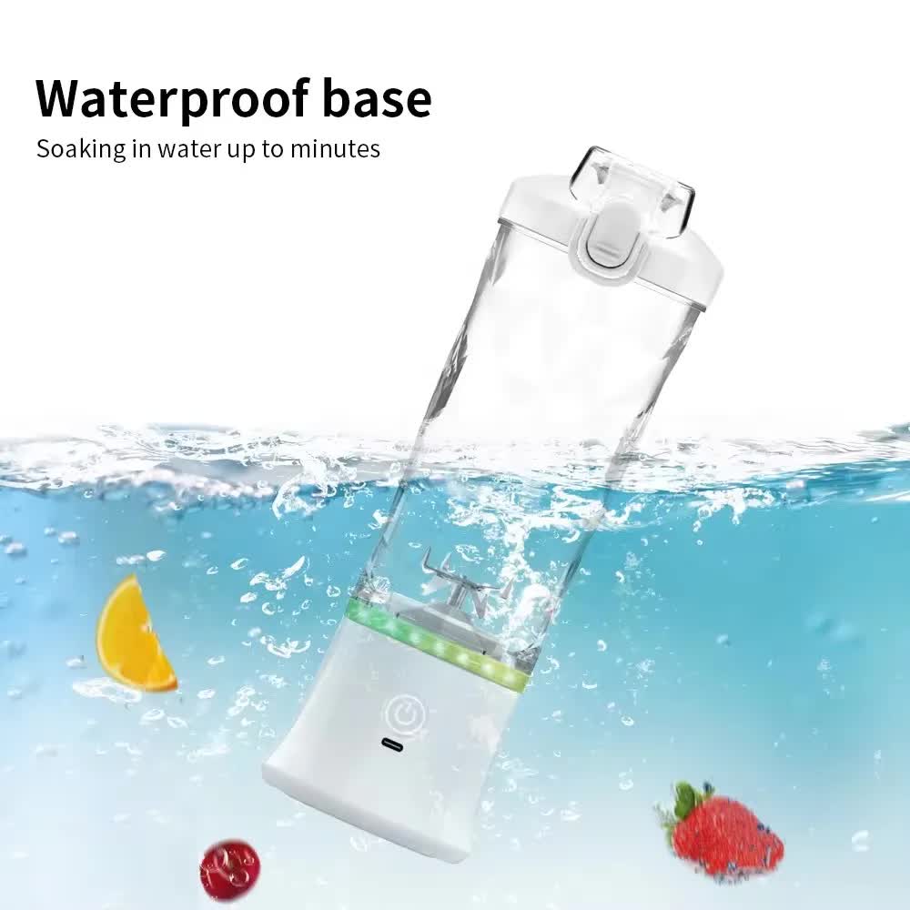 Green 600ml Large Capacity Juicer Cup - Rechargeable Portable Multifunctional Ice Crushing & Fruit Blender