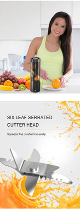 Blue Portable Juicer - Magnetic Charging Fresh Juice Blender, Multifunctional Ice Crushing Fruit Mixer