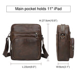 Dark Brown Men's Genuine Leather Casual Shoulder Bag, Minimalist Crossbody Bag for Everyday Use