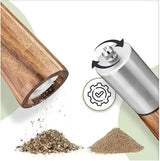 Natural Color Acacia Wood Pepper Grinder, Manual Multi-Purpose Spice Mill, Kitchen Seasoning Tool