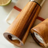 Gold Acacia Wood Pepper Grinder, Manual Multi-Purpose Spice Mill, Kitchen Seasoning Tool