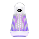 White 360° Electric Mosquito Killer Lamp - UV Light Insect Zapper with Digital Display for Indoor and Outdoor Use