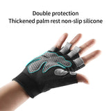 S Black Fingerless Sports Gloves – Non-Slip Silicone Palm Pads for Cycling, Weightlifting, and Fitness Training - Rear View