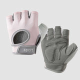 M Pink Silicone Padded Workout Gloves - Non-Slip Weightlifting Gloves for Enhanced Grip and Palm Protection - 45-Degree Angle