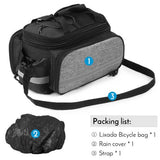 Black Insulated Bike Rear Rack Bag - Waterproof Storage Bag with Soft PE Padding for Cycling