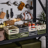 Green Foldable Industrial Storage Crates - Portable Outdoor Collapsible Storage Box for Home and Travel