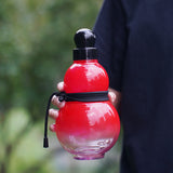 32oz Inspired Gourd Water Plastic Red Bottle - Decorative Double-Layer Flask with Calligraphy and Accessories