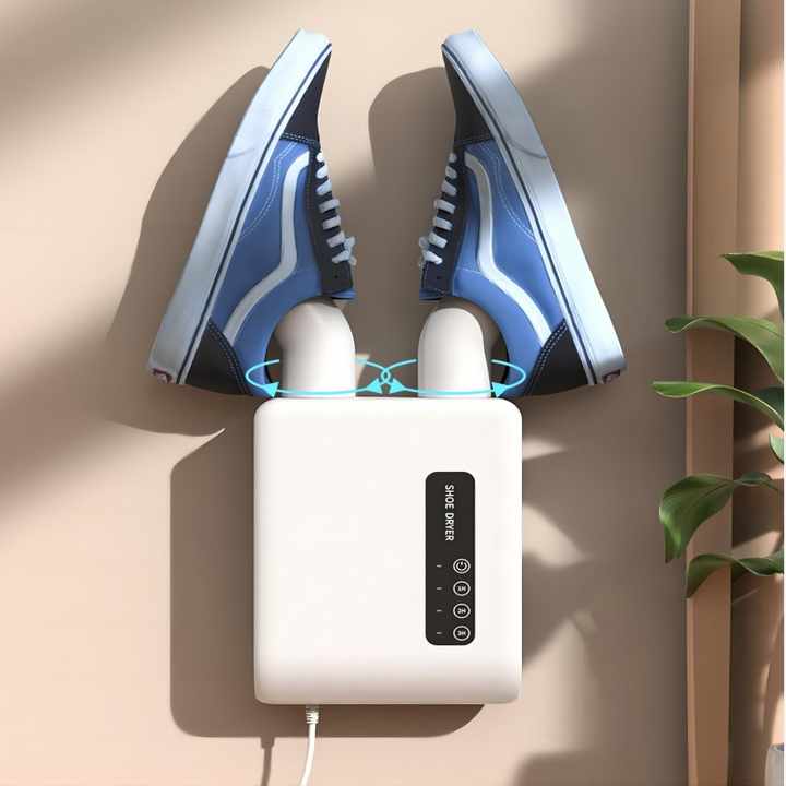 Black Wall-Mounted Intelligent Shoe Dryer - 360° Warm Air Fast Drying System with Constant Temperature