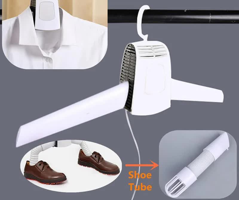 Pink Portable Intelligent Clothes Drying Hanger - Quick Drying with 3D Airflow for Travel and Home