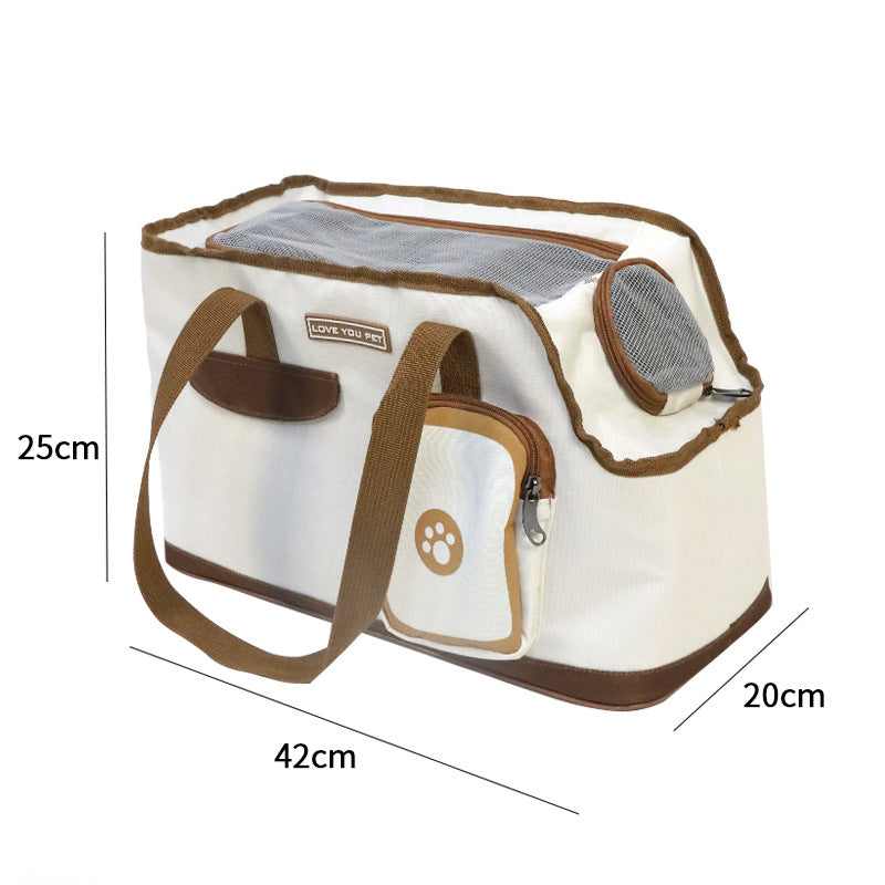 Toast Large Capacity Cat Carrier Bag - Soft-Sided Pet Travel Tote with Top Zipper Opening