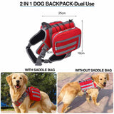 Black Dog Tactical Backpack Harness - Adjustable Outdoor Camouflage Saddle Bag for Dogs