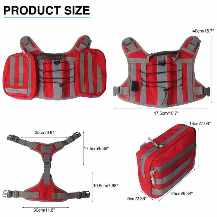 Red Dog Tactical Backpack Harness - Adjustable Outdoor Camouflage Saddle Bag for Dogs