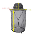 Blue Outdoor Mosquito Net Hat - Sun Protection and Insect Repellent Bucket Hat