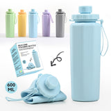 Green 600ml Silicone Collapsible Water Bottle - Portable and Eco-Friendly Hydration Solution