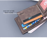 Light Brown Men's Genuine Leather Bifold Wallet - Compact Design with Multiple Card Slots