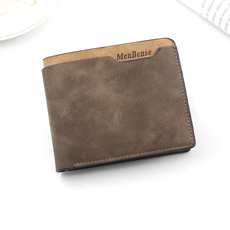 Dark Brown Men's Genuine Leather Bifold Wallet - Compact Design with Multiple Card Slots