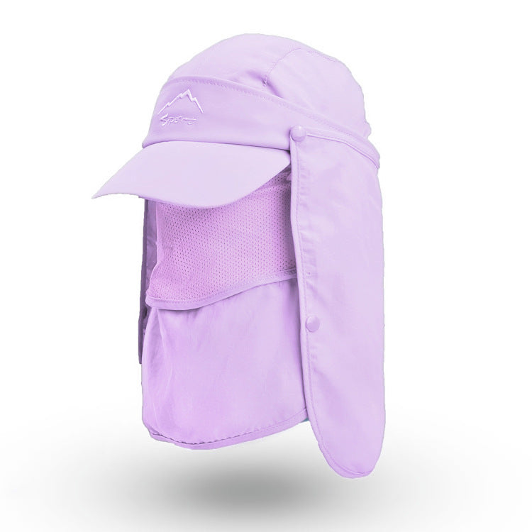 Purple UV Protection 4-in-1 Outdoor Sun Hat with Removable Flaps