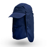 Navy Blue UV Protection 4-in-1 Outdoor Sun Hat with Removable Flaps