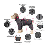 L Laser Adjustable Waterproof Reflective Dog Raincoat with Harness Design