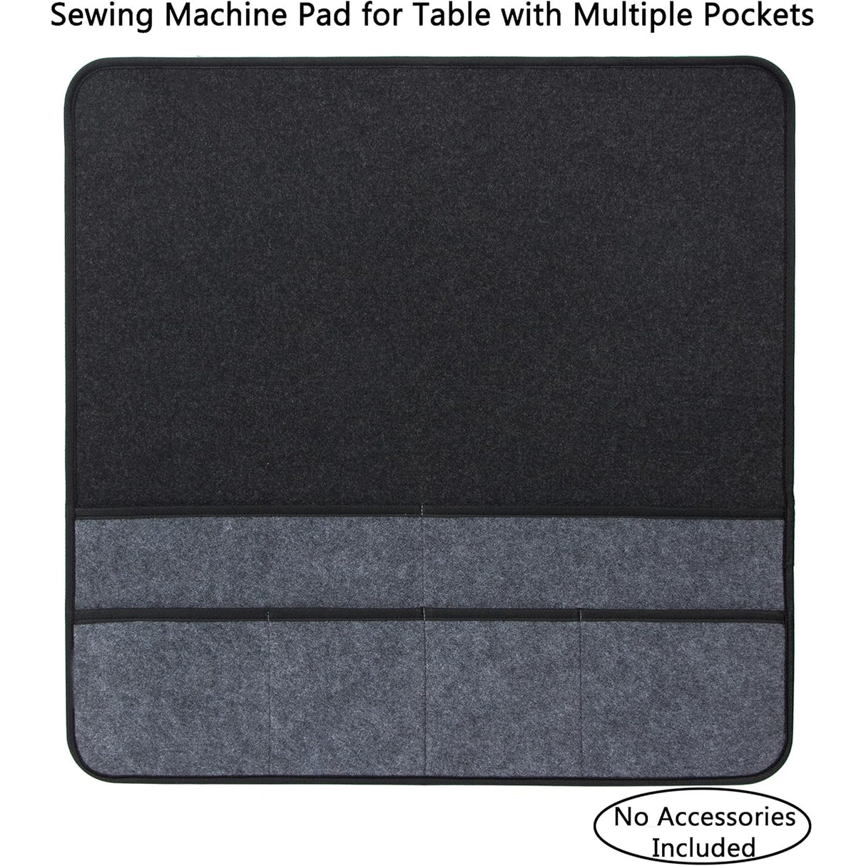 Black  Felt Sewing Machine Mat with Multi-Pocket Storage Organizer