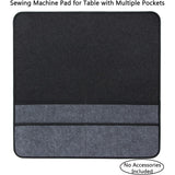 Black  Felt Sewing Machine Mat with Multi-Pocket Storage Organizer