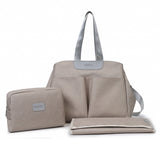 Grey Multi-functional Baby Diaper Bag with Changing Mat - Travel & Stroller-Friendly Design