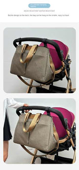 Grey Multi-functional Baby Diaper Bag with Changing Mat - Travel & Stroller-Friendly Design