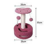 Strawberries Interactive Cat Scratching Post with Playful Ball Toys, Flower Design - 35cm Height, 26cm Base