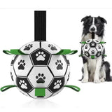 19*19cm Interactive Dog Toy Soccer Ball with Rope | Outdoor Fetch & Tug Play for Dogs | Training & Exercise Pet Toy