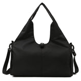 Black Oxford Fabric Women's Shoulder Bag, Large Capacity Yoga & Gym Bag with Separate Shoe Compartment - Stylish & Functional Sport Bag