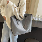 Grey New Large Capacity Tote Bag - Simple, Versatile Handbag for Casual Outings, Lightweight and Stylish