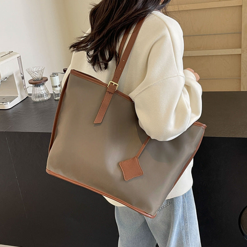 Grey New Large Capacity Tote Bag - Simple, Versatile Handbag for Casual Outings, Lightweight and Stylish