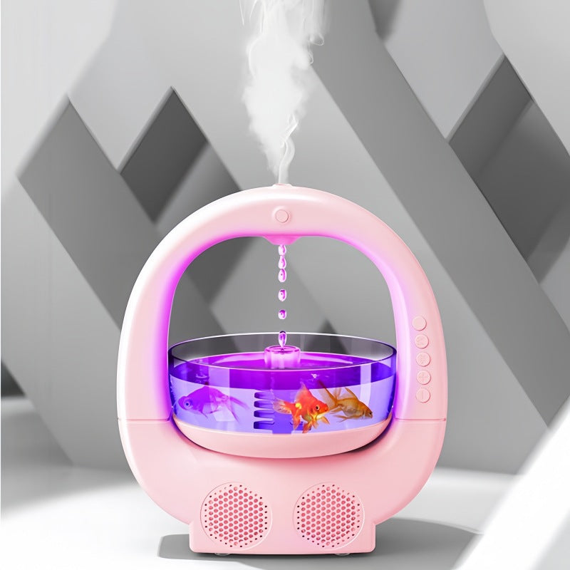 Pink 3 In 1 Anti-Gravity Humidifier Multifunctional Aromatherapy Machine Bluetooth-compatible Speaker Fish Tank Ambient Light