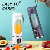 Green Portable Rechargeable Juicer Cup - New Model Multifunctional Small Juice Blender for Students and Home Use