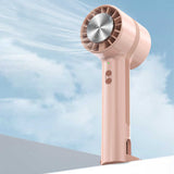 Pink Outdoor Handheld Cooling Fan - Mini Macaron Portable Desk Fan with Carabiner, Ideal for Home, Travel, and Hiking