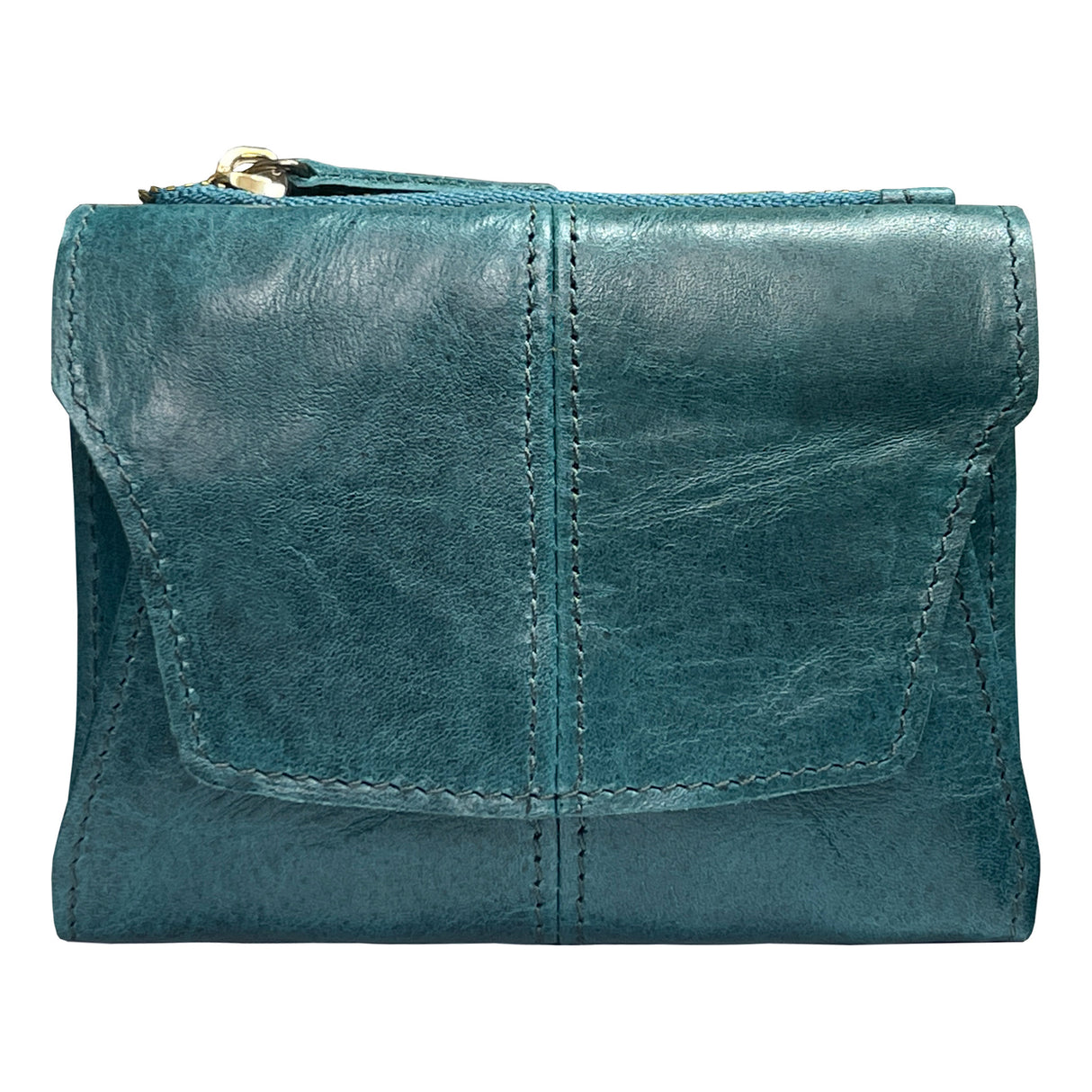 Ocean Blue Genuine Leather Women's Wallet - Multifunctional Coin & Card Holder, Fashionable Card Box in Top-Grade Cowhide