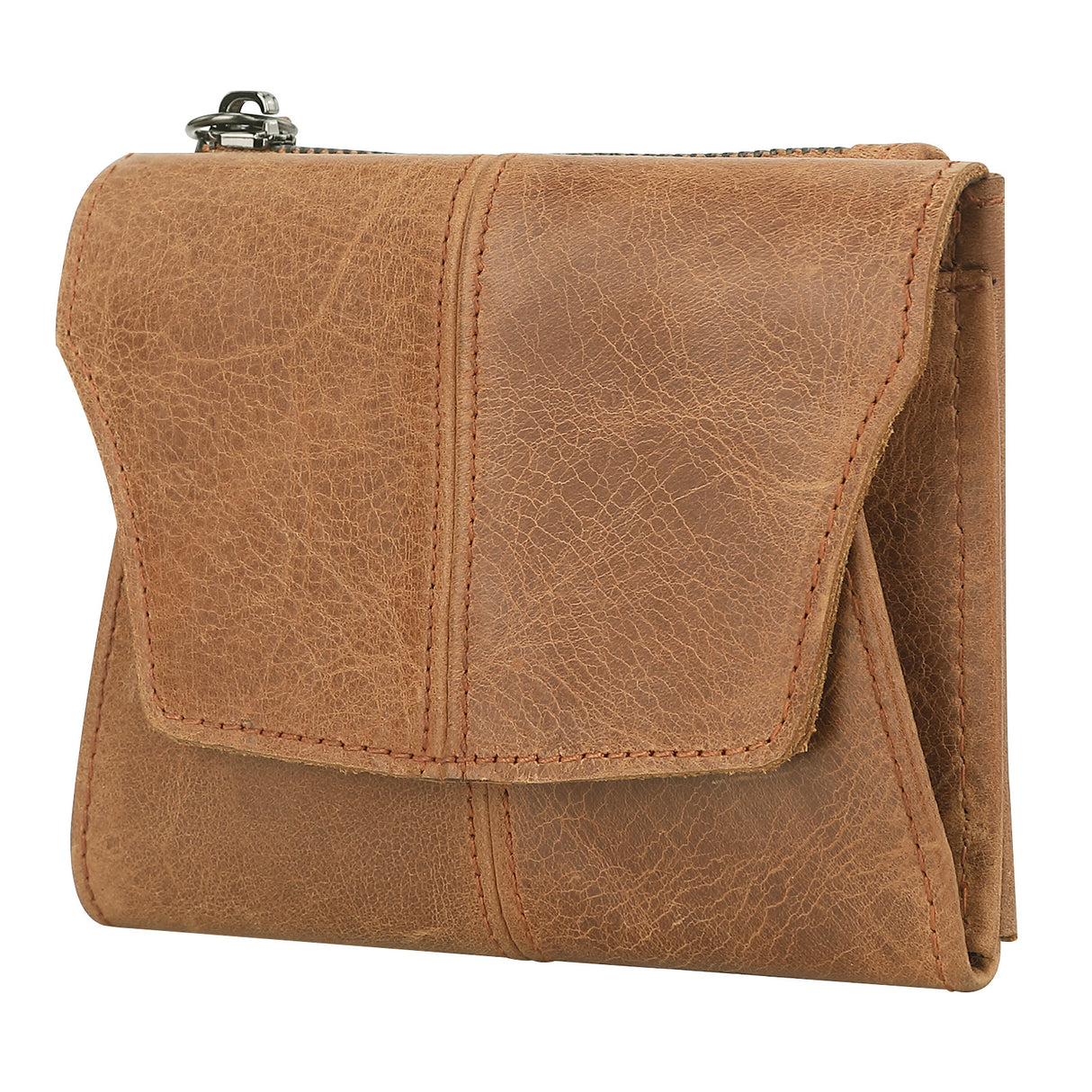 Light Brown Genuine Leather Women's Wallet - Multifunctional Coin & Card Holder, Fashionable Card Box in Top-Grade Cowhide