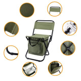 Blue Portable 3-in-1 Folding Camping Chair with Storage Bag, Backrest, and Insulated Cooler for Outdoor Fishing, Hiking, and Picnics