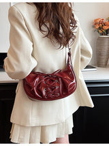 White Elegant Bowknot Design Shoulder Bag - Chic Underarm Dumpling Bag for Trendy Looks