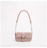 Pink Elegant Quilted Chain Shoulder Bag for Office Professionals | Simple and Fashionable Small Square Bag for Women