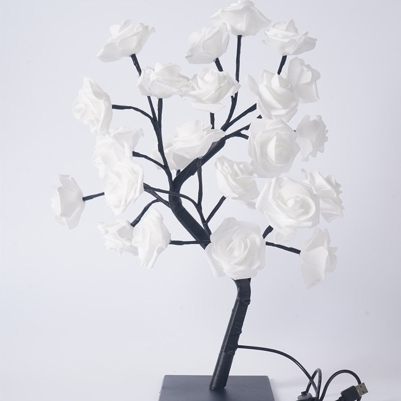 LED Rose Flower Tree Light with Detachable Base and USB Switch – Decorative Night Light for Home Décor