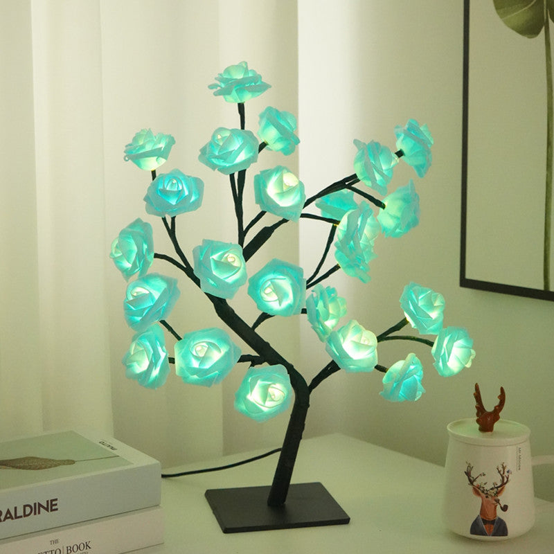 LED Rose Flower Tree Light with Detachable Base and USB Switch – Decorative Night Light for Home Décor