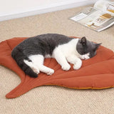 1 Pcs Green Leaf-Shaped Pet Sleeping Mat - Durable Dog Floor Pad & Cat Bed for Sleeping and Playtime