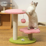 Blue Compact Cat Climbing Frame with Dual-Level Sisal Posts and Playful Design - Perfect for Scratching and Jumping